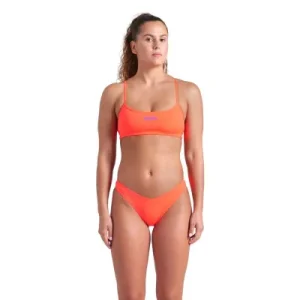 Arena Women's Bandeau Solid Two-Piece Bikini Bright Coral/Plum 008818-366