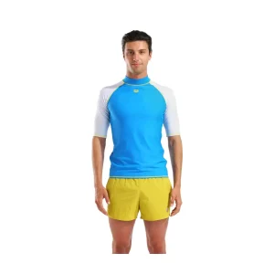 Arena Men's Rash Vest S/S Graphic Turquoise/White 011108-813