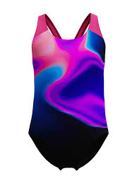 Speedo Girl's Allover Splashback Swimsuit Pink/Black 8-002625002