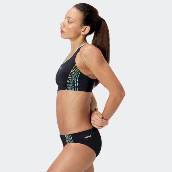 Speedo Women's Placement Bikini Black/Blue 8-00306016243 - Image 3