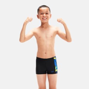 Speedo Boy's Digital Allover Panel Aquashort Navy/Yellow/Green 8-00315114735
