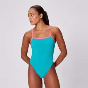 Speedo Women's Club Training Solid V-Back 2.0 Swimsuit Turquoise 8-004773005
