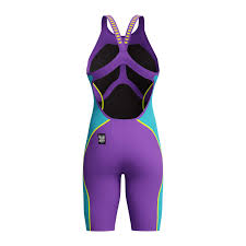 Speedo Women's Fastskin LZR Pure Intent 2.0 Openback Kneeskin Purple/Turquoise 8-15855004 - Image 2