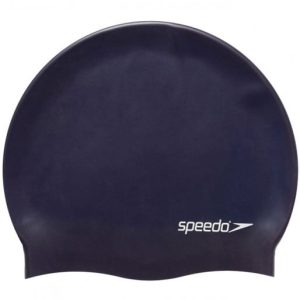 Speedo Adult Plain Flat Silicone Cap Dark Blue 8-709910011