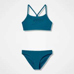 Speedo Women's Endurance+ Logo Thinstrap Bikini Set Dark Green 8-A000119010