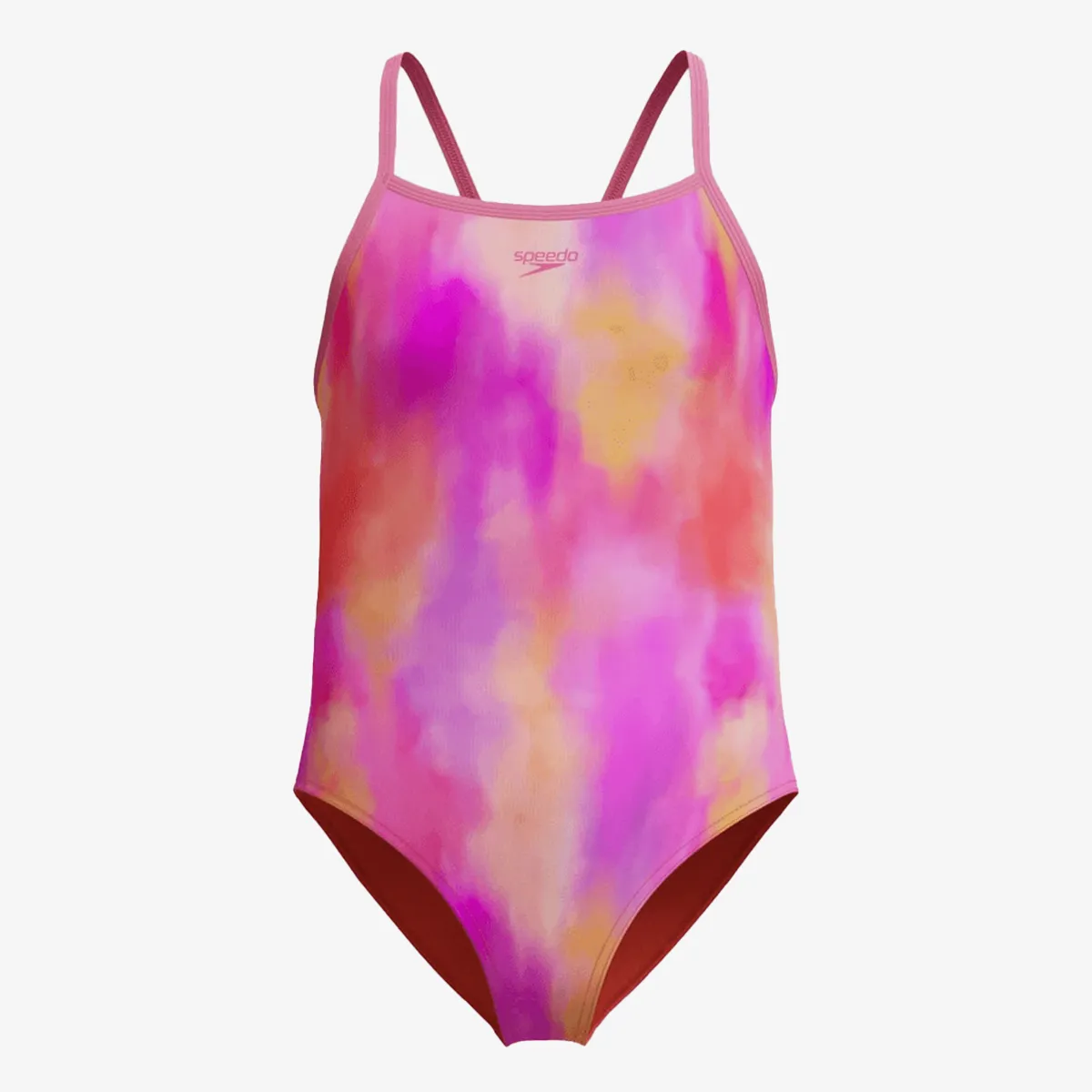 Speedo Girl's Printed Thinstrap Swimsuit Pink 8-A000197002