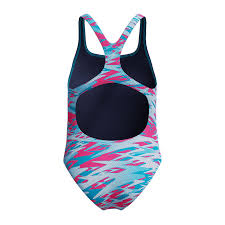 Speedo Girl's Hyperboom Printed Medalist Swimsuit Blue/Pink 8-A000260002 - Image 2