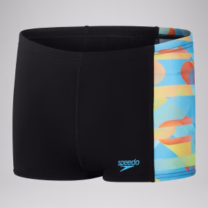 Speedo Boys' Digital Panel Aquashort Black/Blue 8-00316017593