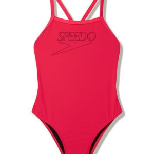 Speedo Girl's Endurance+ Logo Thinstrap Swimsuit Coral 8-A000207010