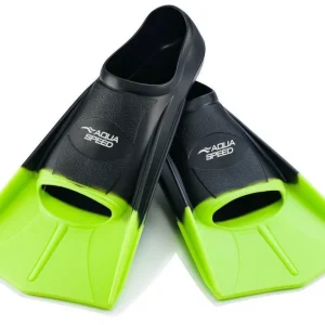 Aqua Speed Short Training Swim Fins Black/Green 20643-38
